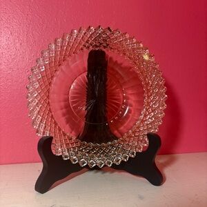 Vintage * Anchor Hocking Miss America Pattern Elegant Pink Glass Small Bowl EUC